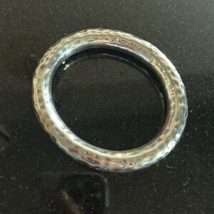 SILPADA Sterling Silver Hammered Oval Bangle Bracelet B1117